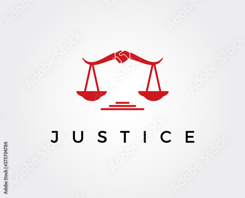 minimal justice logo template - vector illustration