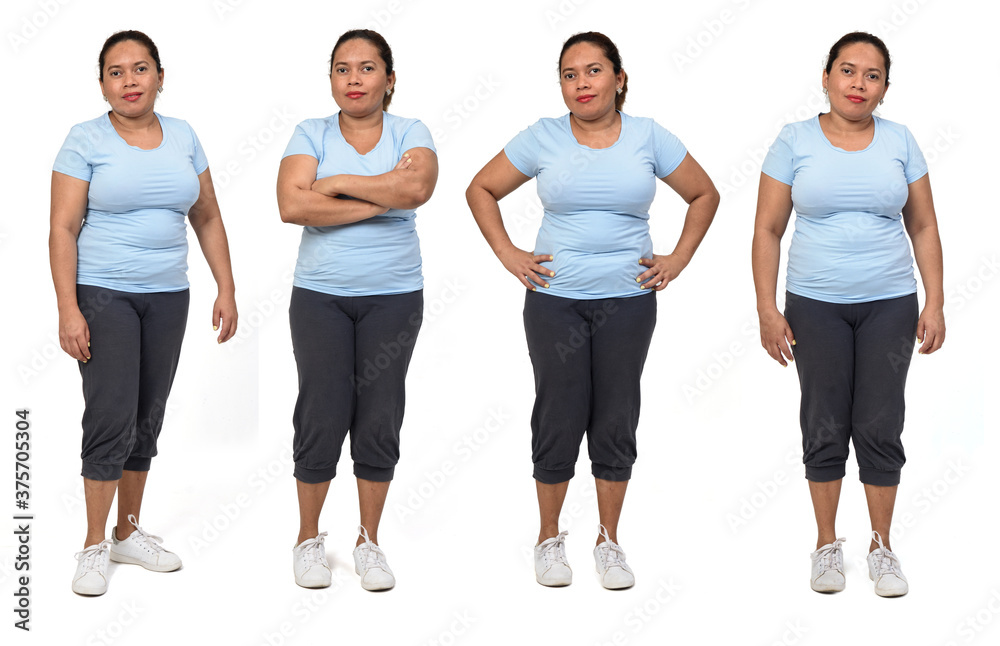 front view of same women with sportswear on white background front view of same women with sportswear on white background