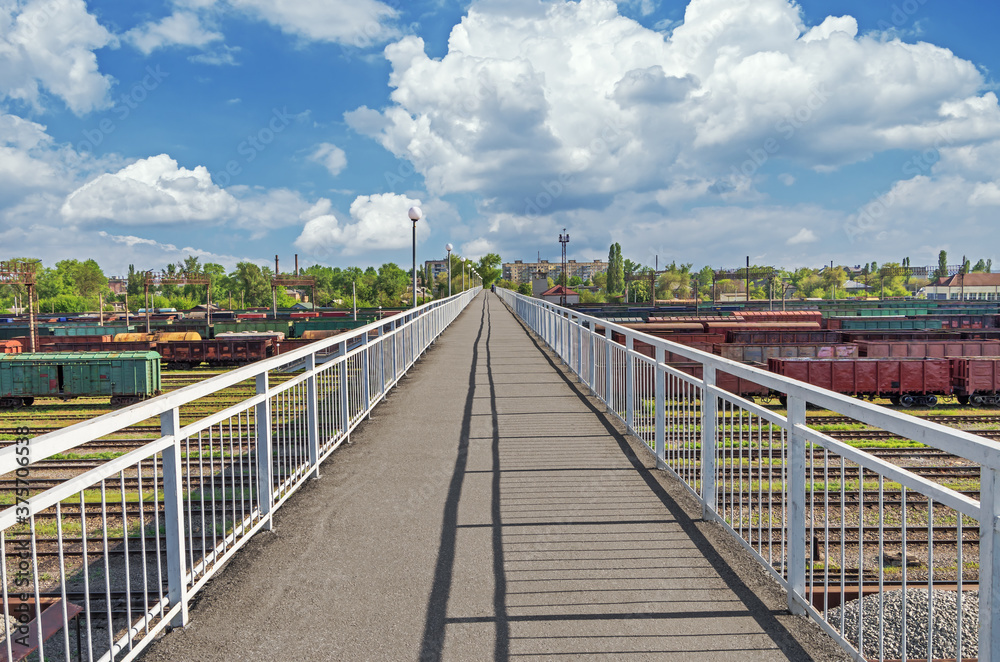 Pedestrian bridge over the railway yard