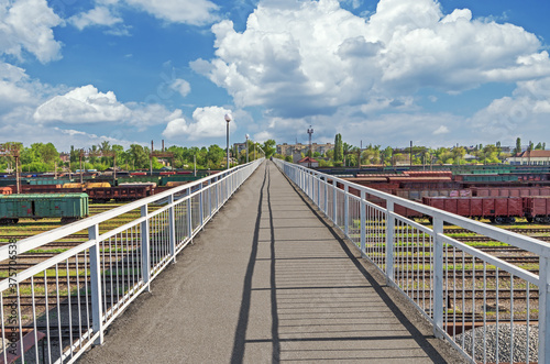 Pedestrian bridge over the railway yard