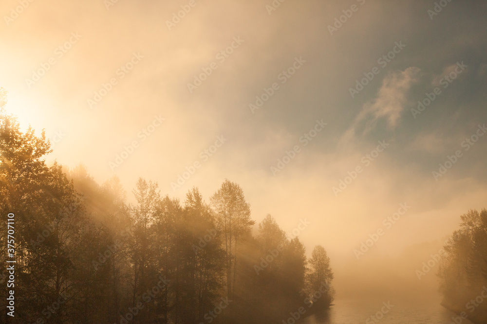 Sunrise Beams and River Sunrise Beams and River