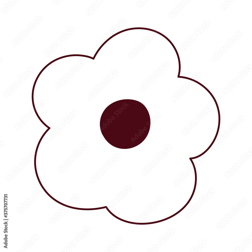 flower ornament decoration isolated icon white background line style