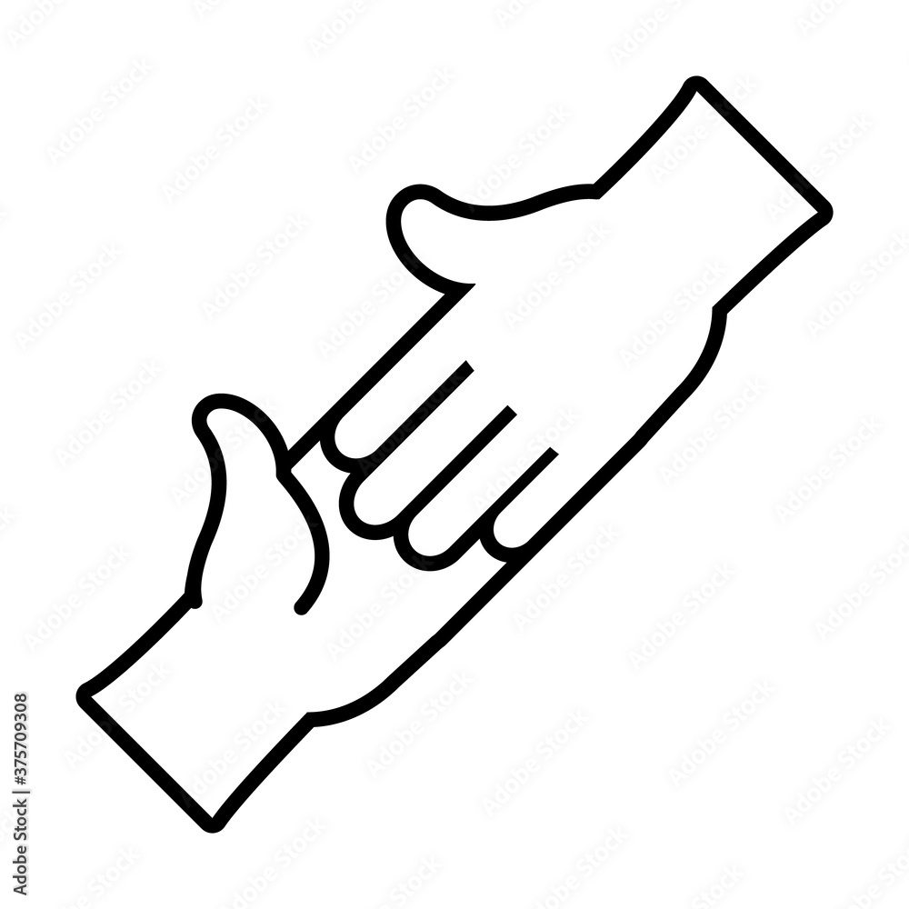 hands touching icon, line style hands touching icon, line style