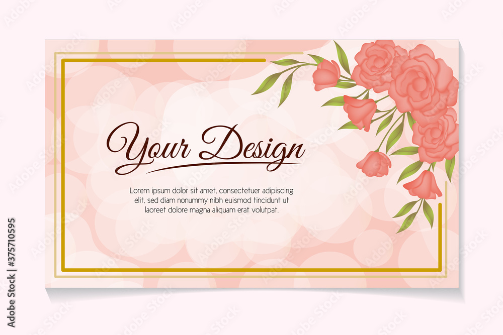 Rose flower frame romantic decoration design