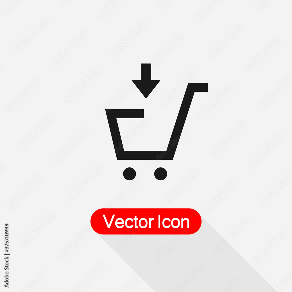 Shopping Cart With Put Down Arrow Icon Vector Illustration Eps10 Shopping Cart With Put Down Arrow Icon Vector Illustration Eps10