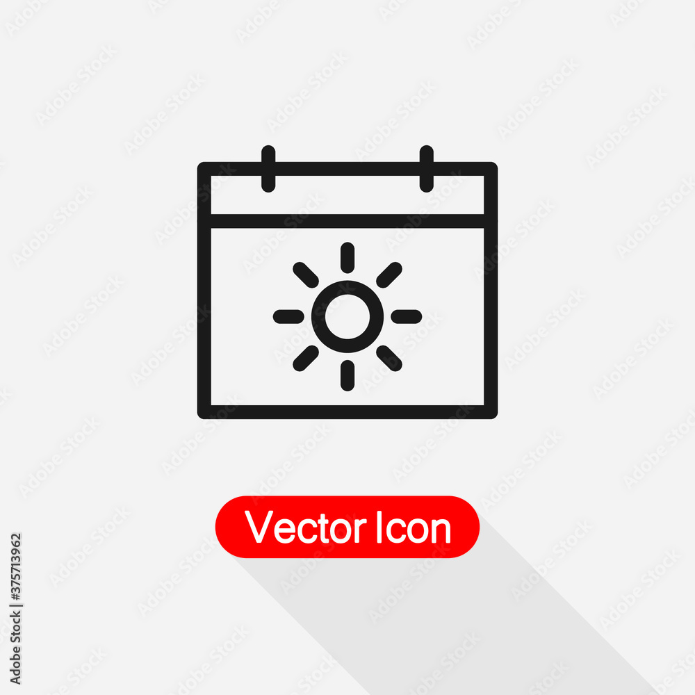 Summer Day Calendar Icon Vector Illustration Eps10 Summer Day Calendar Icon Vector Illustration Eps10