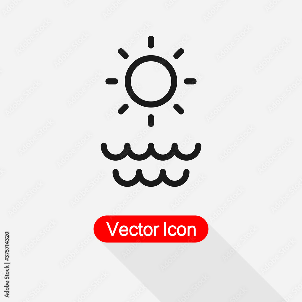 Sun And Sea Icon Vector Illustration Eps10 Sun And Sea Icon Vector Illustration Eps10