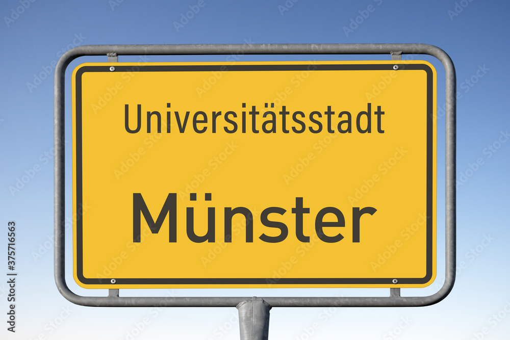 Ortswerbetafel Universitätsstadt Münster, (Symbolbild) Ortswerbetafel Universitätsstadt Münster, (Symbolbild)