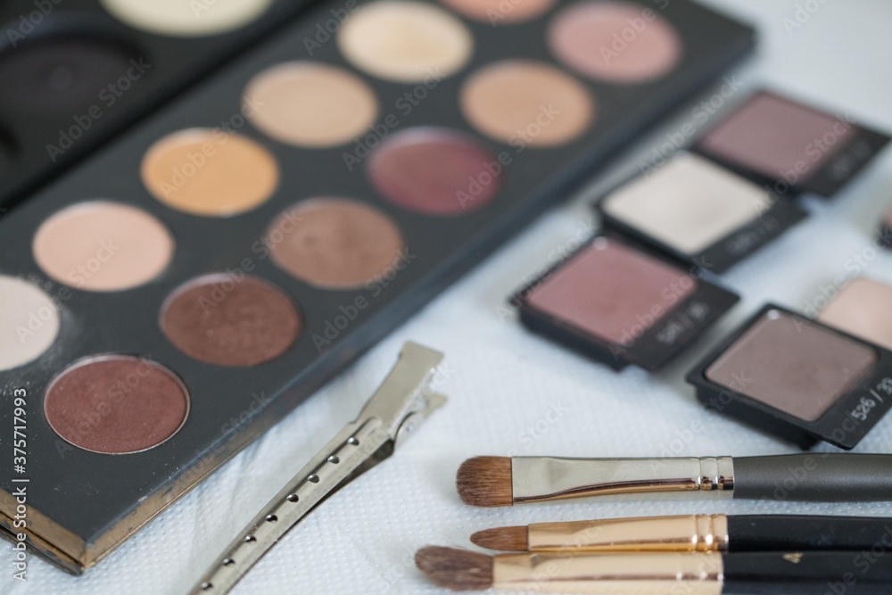 Close up of a makeup set Close up of a makeup set