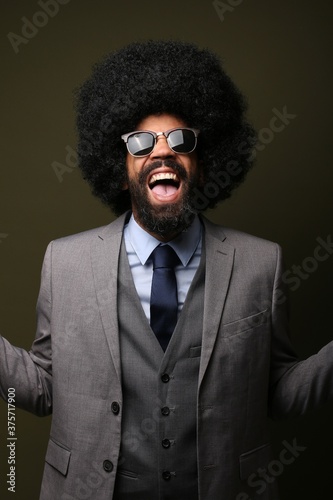 Beautiful afro man in front of a background