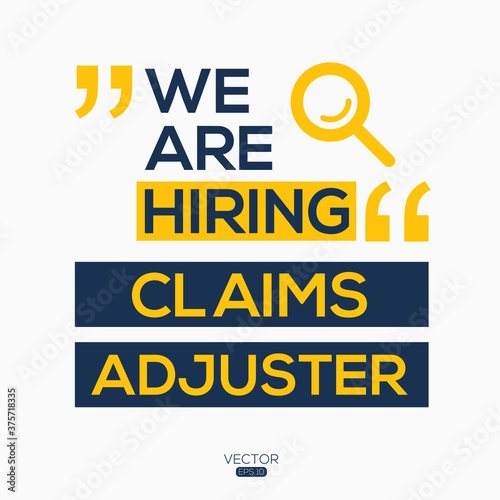 creative text Design (Claims Adjuster),written in English language, vector illustration.