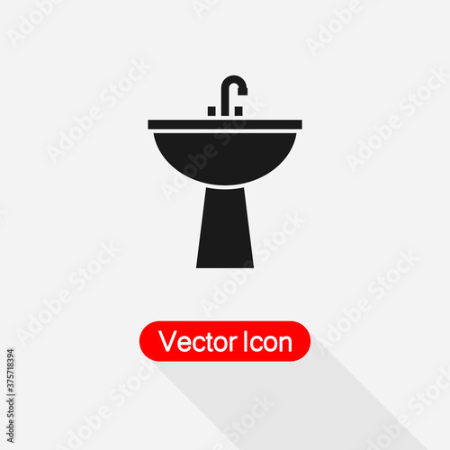 Washbasin Icon Vector Illustration Eps10