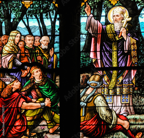 Saint Patrick stain glass