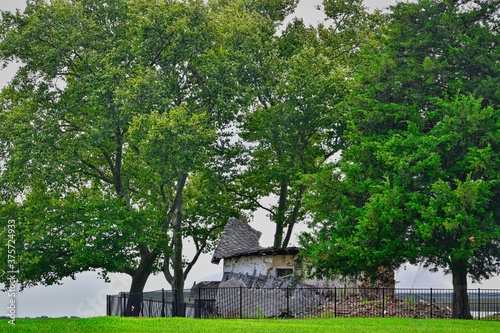 old english country house in ruins