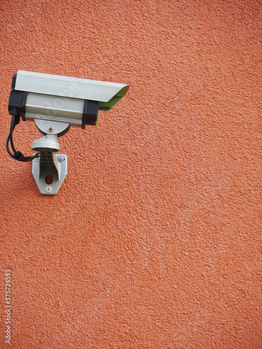 security camera safety wall orange photo