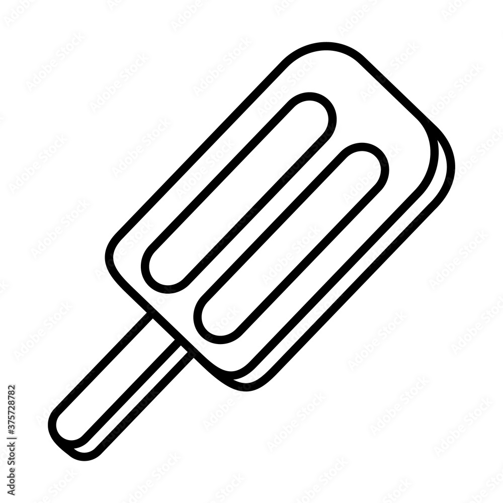 pop art elements concept, ice lolly icon, line style