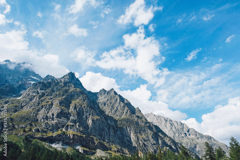 Beautiful mountain landscape in Val Ferret, Italy. Beautiful mountain landscape in Val Ferret, Italy.