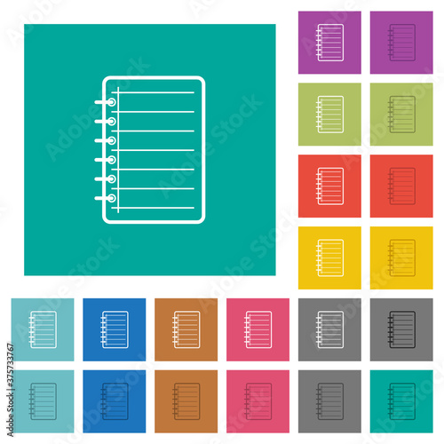 Notepad square flat multi colored icons