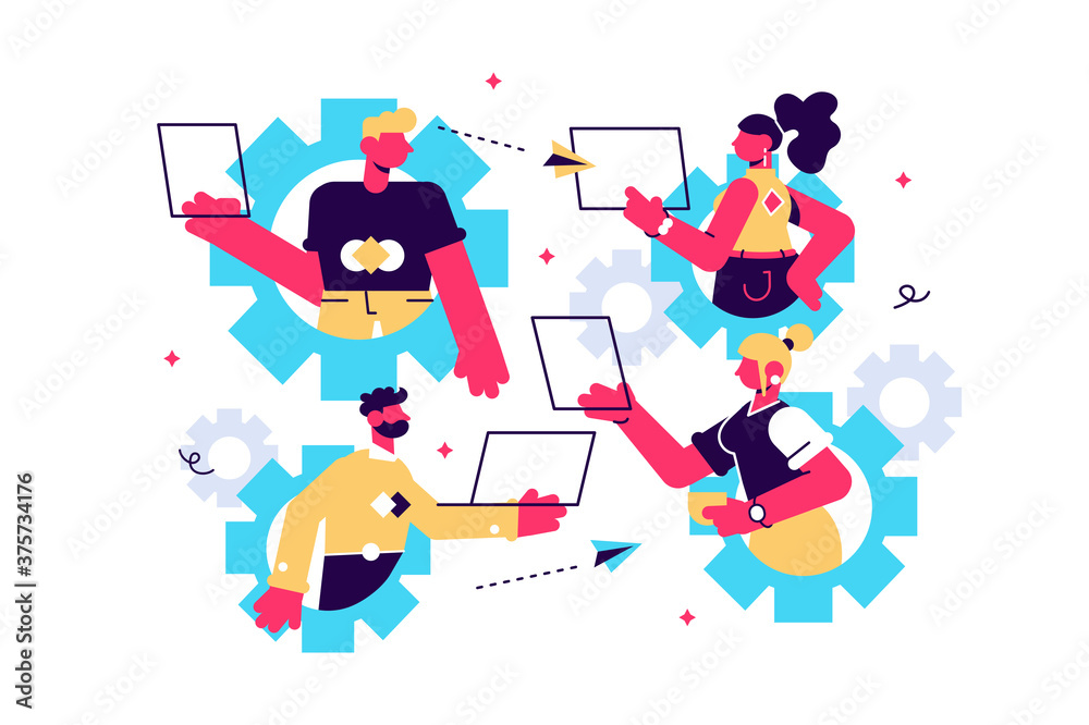 IT team members working as one mechanizm IT team members working as one mechanizm