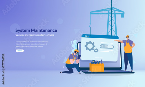 System under maintenance illustration concept