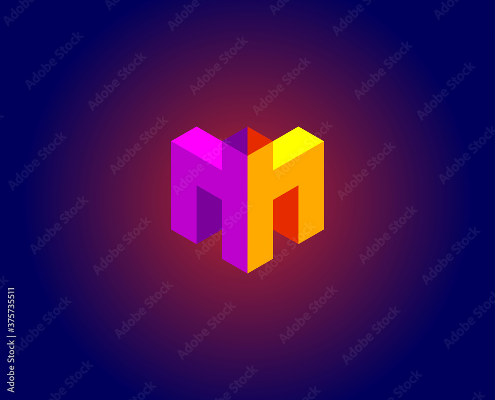 Abstract Geometry isometric logo design Letter M Abstract Geometry isometric logo design Letter M