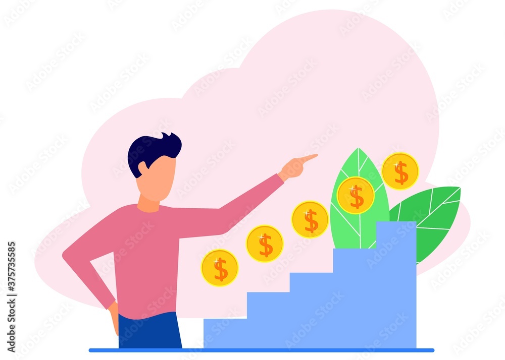 Illustration vector graphic cartoon character of business growth Illustration vector graphic cartoon character of business growth