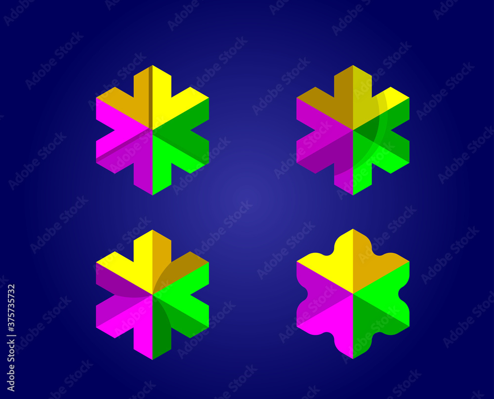 Fototapeta premium Abstract Geometry isometric logo design concept for Architecture Industrial online shop technology