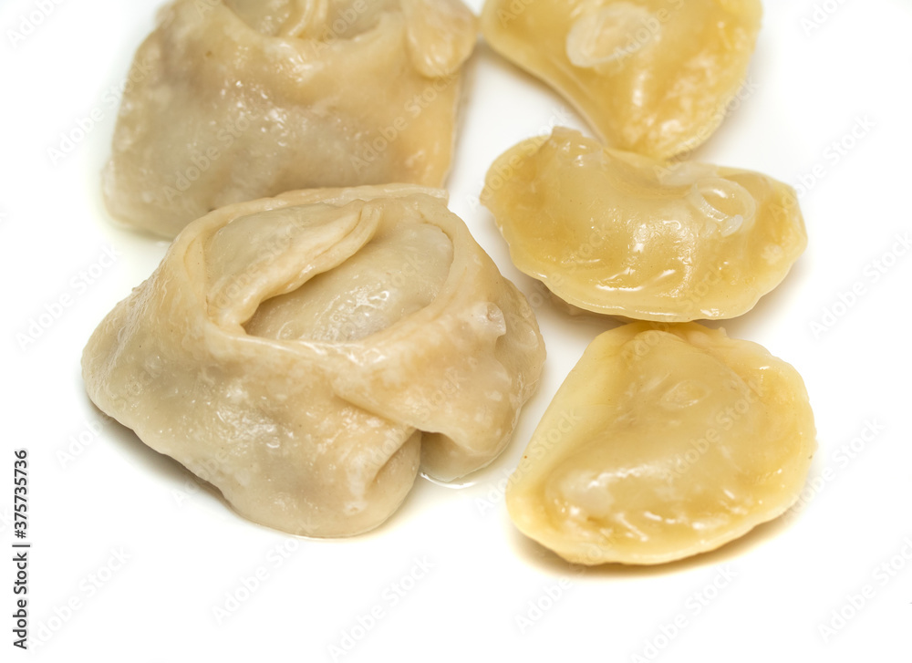 Steamed manti dough with meat. Steamed manti dough with meat.