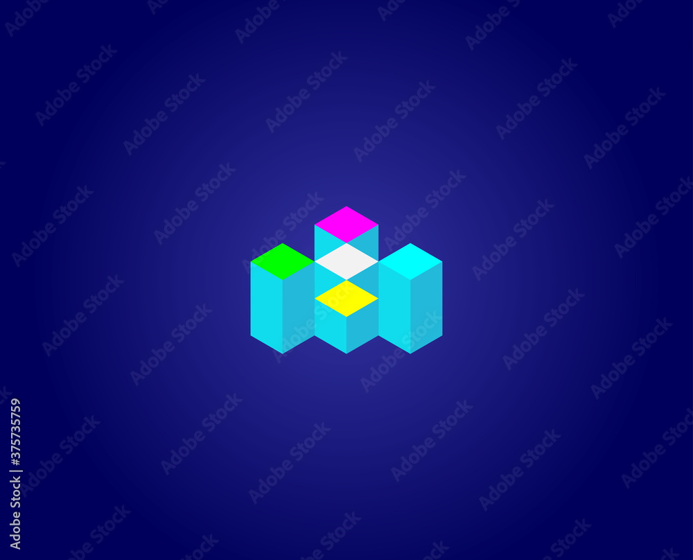 Abstract Geometry isometric logo design concept for Architecture Industrial online shop Abstract Geometry isometric logo design concept for Architecture Industrial online shop
