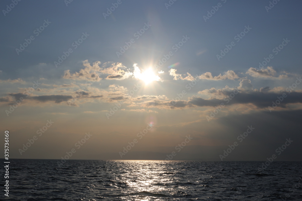 sunset over the sea sunset over the sea