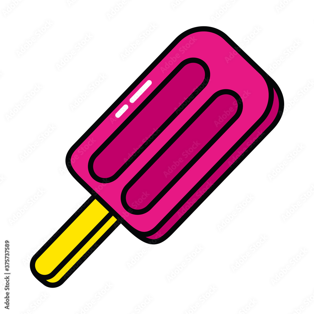 pop art elements concept, ice lolly icon, line and fill style pop art elements concept, ice lolly icon, line and fill style