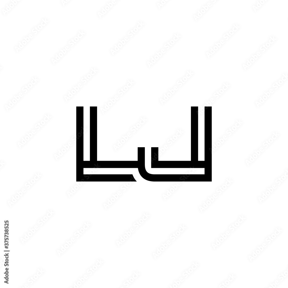 initial letter lj line stroke logo modern