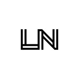 initial letter ln line stroke logo modern