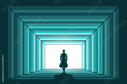 Walking to the light illustration vector