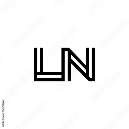 initial letter ln line stroke logo modern