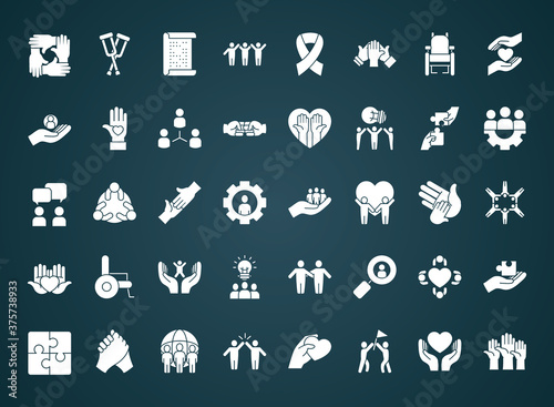 icon set of inclusion, silhouette style