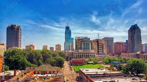 A downtown Raleigh North Carolina city skyline in HDR. photo