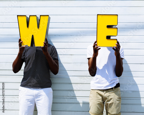 two African-American friends photo