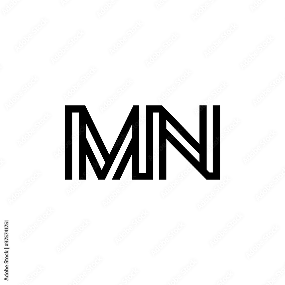initial letter mn line stroke logo modern initial letter mn line stroke logo modern