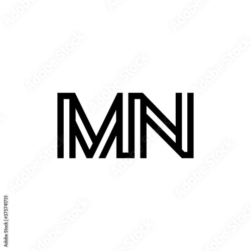 initial letter mn line stroke logo modern