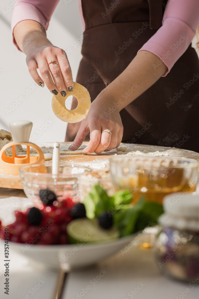 Woman Cooking Donuts Woman Cooking Donuts
