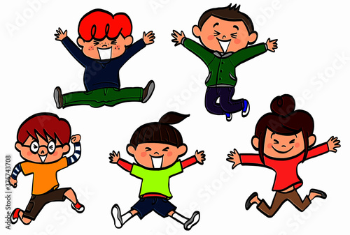 elementary school boys and girls