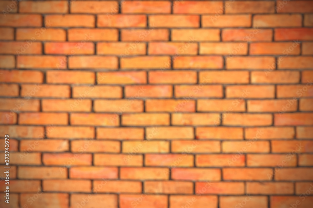 Orange masonry blur concept for background, Make an orange brick wall picture blurry