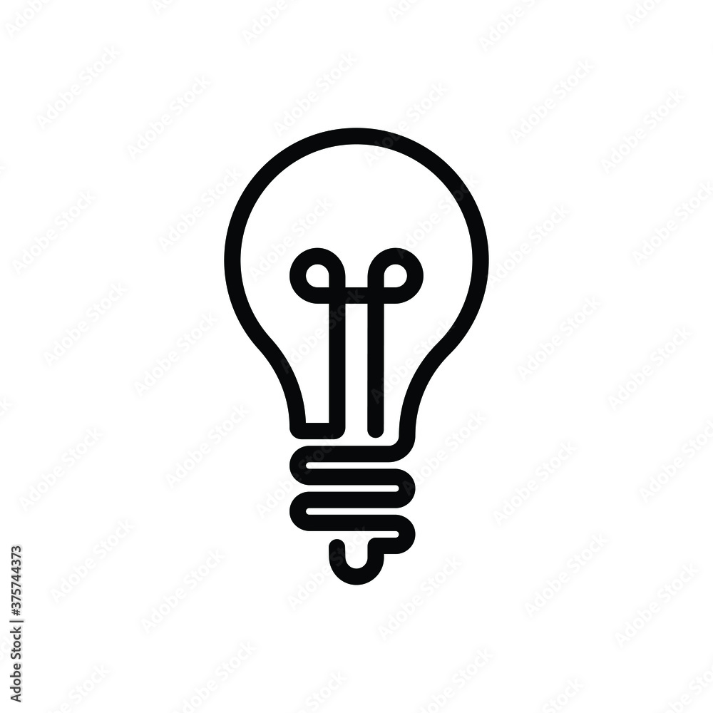 Light bulb icon vector on white background, simple sign and symbol. Light bulb icon vector on white background, simple sign and symbol.