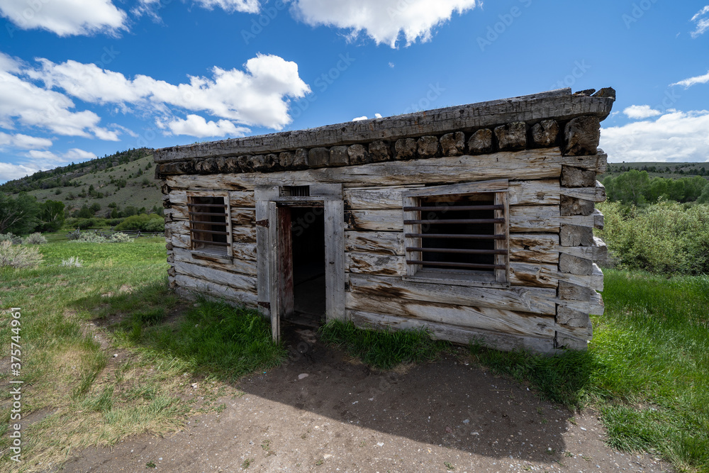 The old jail in Bannack Ghost town in Montana
