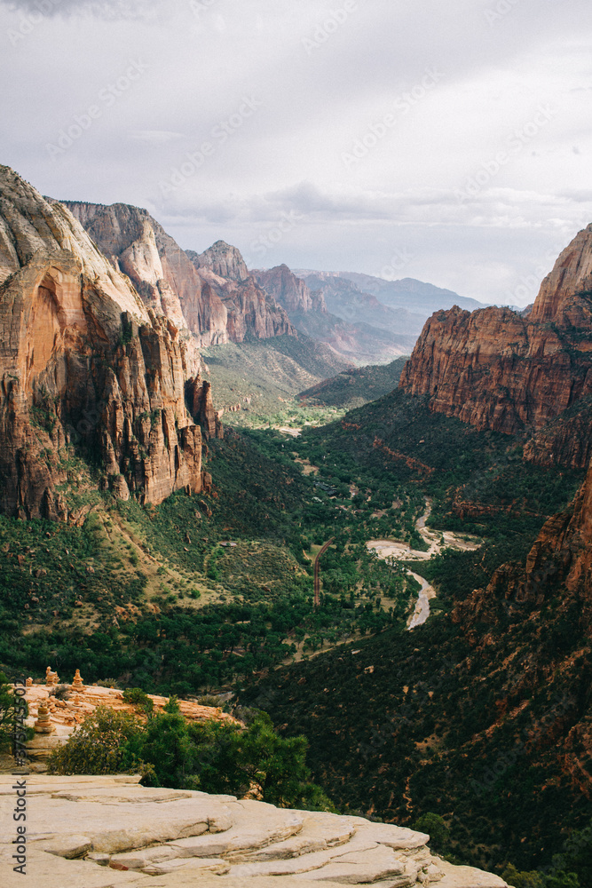 expansive views from angels landing zion national park