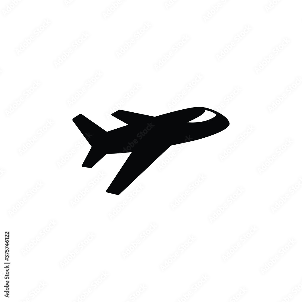 Obraz premium Plane icon vector on white background, simple sign and symbol.