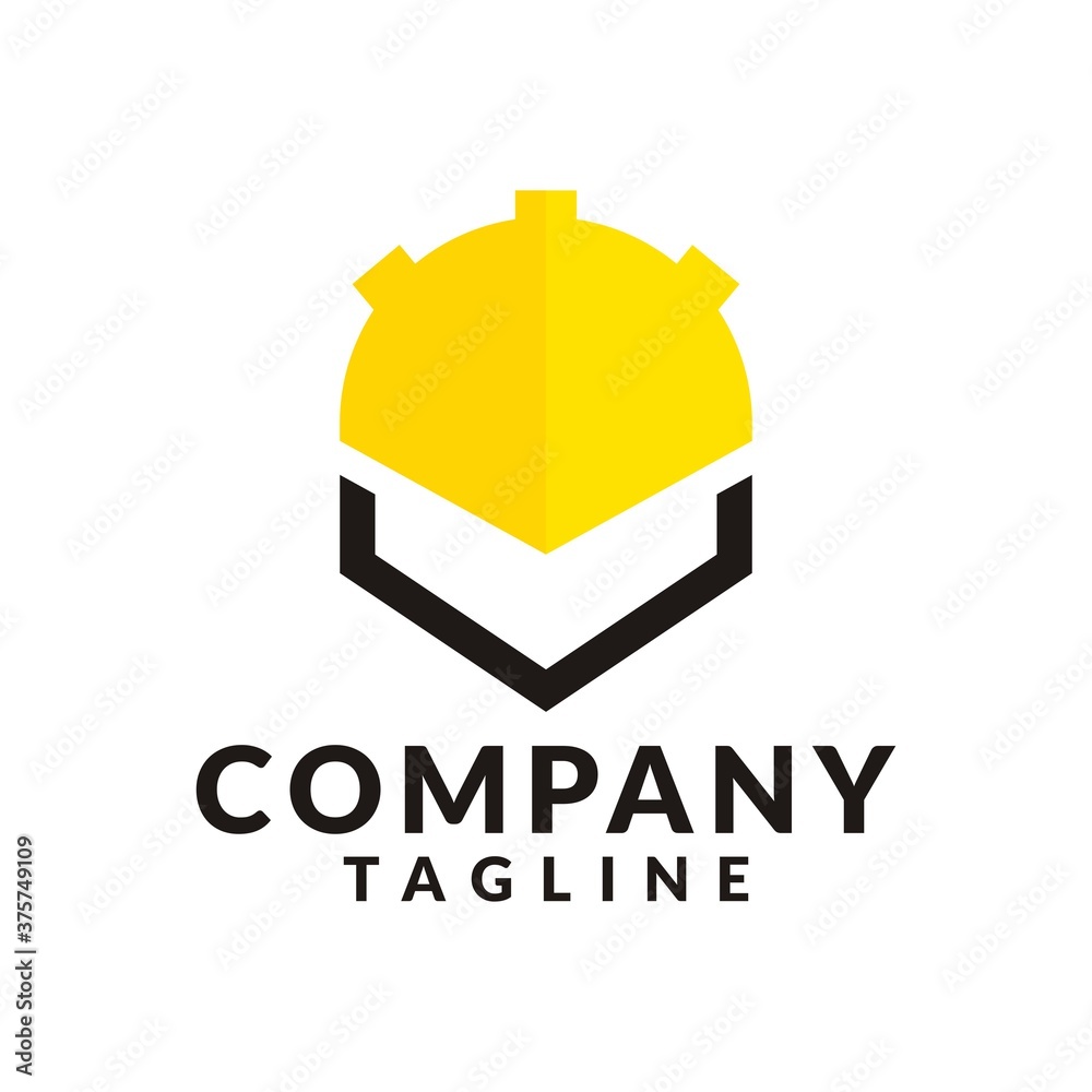 abstract logo forming a head wearing safety helmet good for contractor company logo. abstract logo forming a head wearing safety helmet good for contractor company logo.