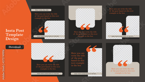 Social media post template collection. Trendy editable Instagram Post and Stories template. Instagram frame, design for social media, backgrounds for instagram in vector illustration.