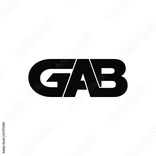 GAB letter monogram logo design vector